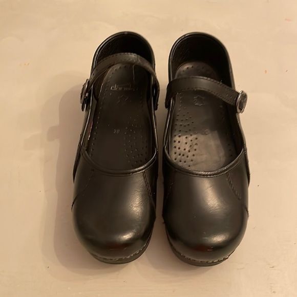 DANSKO Black Leather Mary Jane Clogs 38 - US 8.5. - Picture 1 of 6